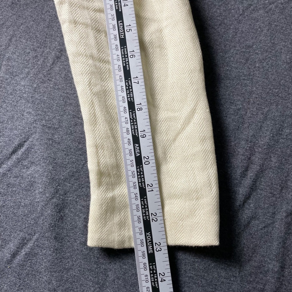 LAUREN Ralph Lauren Womens Cream Herringbone‎ Moto Jacket Blazer Size 8P - Picture 7 of 7